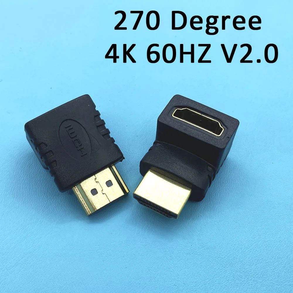 1/2/5Pcs Right-angle HDMI-Compatible Extension Cable Connector 270 Degree Elbow HDMI Male Plug to Female Jack Converter Adapter