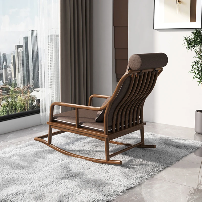 Soild Wood Chaise Lounge Accent Chair Lounges Adult Rocking Modern Armchairs Chairs Living Room Lounger Furnitures Backrest