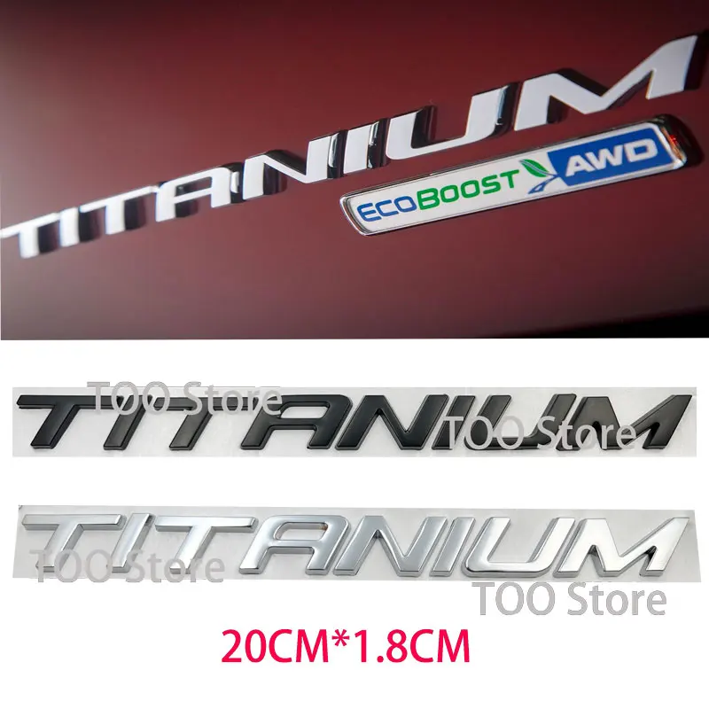 1PCS Emblema de Metal 3D em Titânio com Letras para Porta-Malas de Carro Ford Focus 2 3 Fusion Max Mondeo Mk4 - Acessório Adesivo