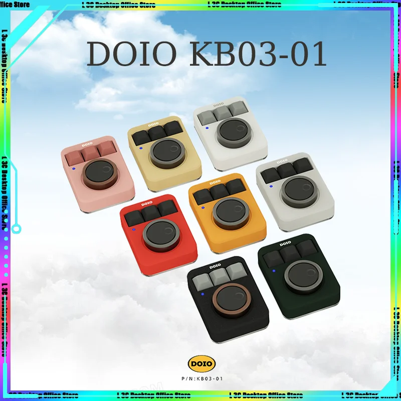 

DOIO KB03-01 Mini Mechanical Keyboard Type-C Aluminum Alloy Double Knob Customize Volume Multimedia RGB QMK/VIA Designer Keypad