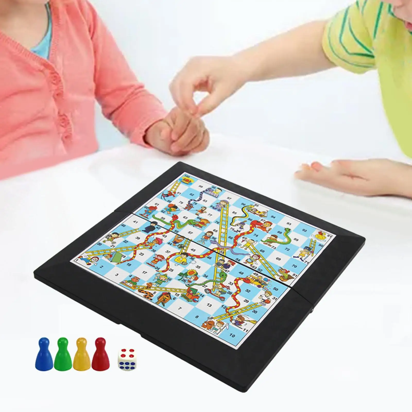 Schlangen- und Leiternbrettspiel, zusammenklappbares Schachbrett für Freunde im Innen- und Außenbereich