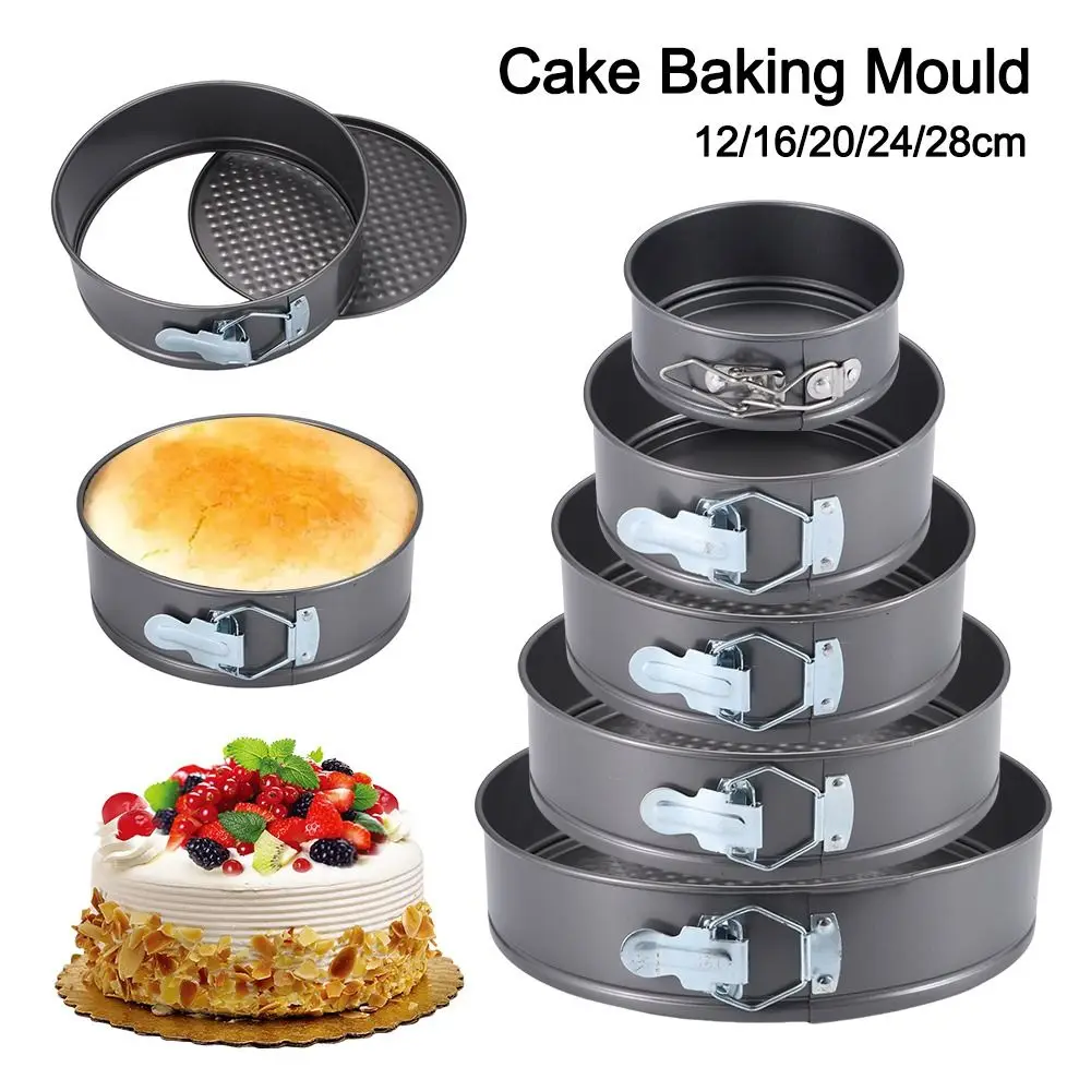1Pcs Carbon Steel Baking Mould Leakproof with Removable Bottom Cake Baking Pan 12/16/20/24/28cm Non Stick Cake Mould