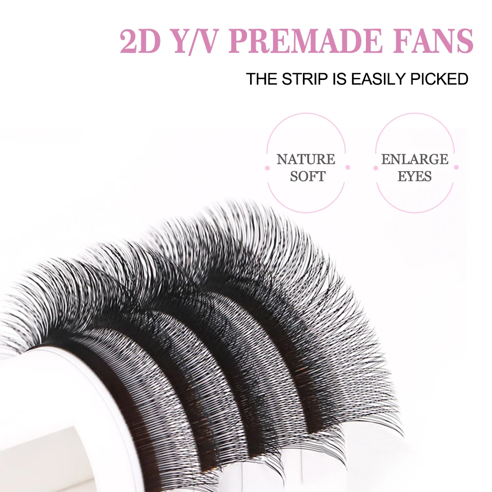 

AGUUD Single Tip 2D Y Eyelash Extension Mesh Net Cross Softer False Mink Lashes Premade Volume Fans 2D-Y Shaped Cashmere EyeLash