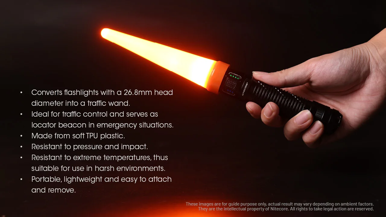 2025 NITECORE Led Light Diffuser Red Traffic Wand Cone Tip