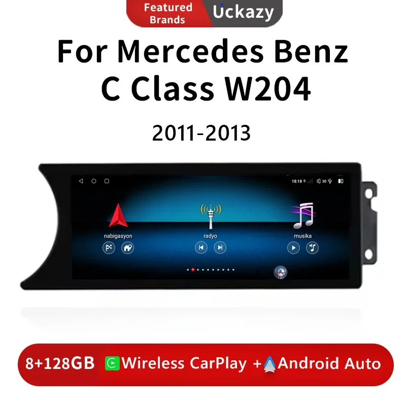 

Автомагнитола 8,8 дюймов, Android 13, для Mercedes Benz C Class W204 2011-2014 NTG 4,5 Carplay, GPS-навигация, мультимедийный экран, стерео, 4G