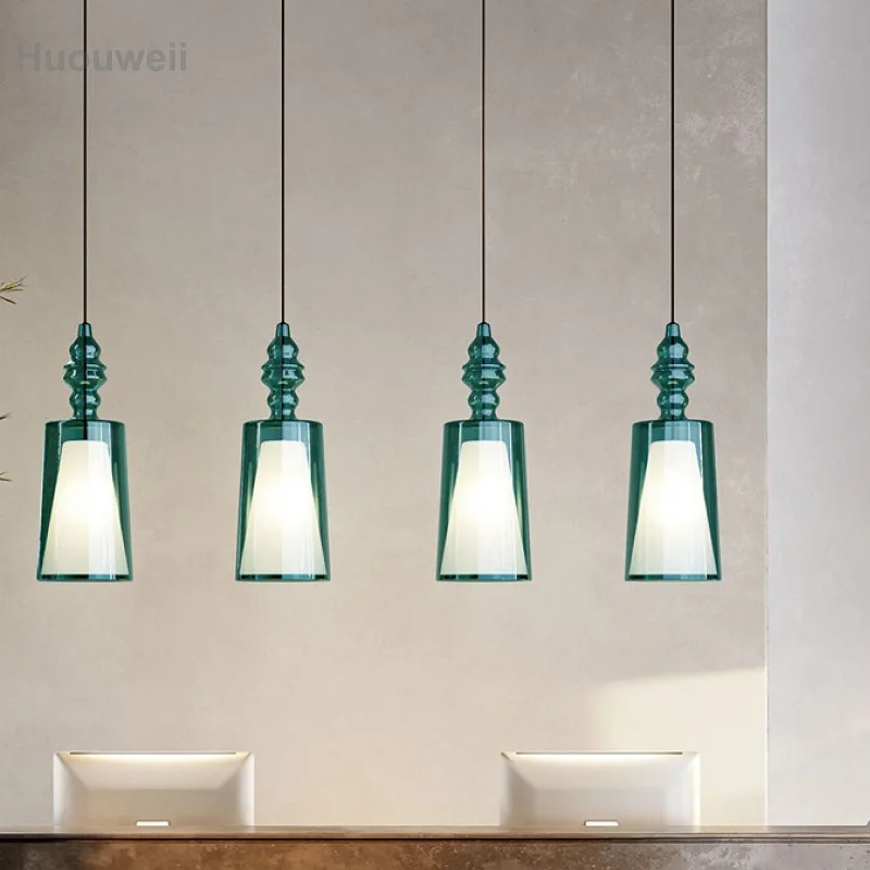 الفرنسية الزجاج الملون تأثيث المنزل متجر آرت ديكو الثريات خمر غرفة نوم بار غرفة المعيشة مصابيح تعليق للزينة