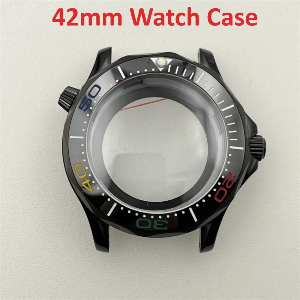 

42mm Watch Case NH35 Stainless Steel Waterproof Cases for MOD Seamaster 300 NH36 Movement Watch Replacements 30ATM