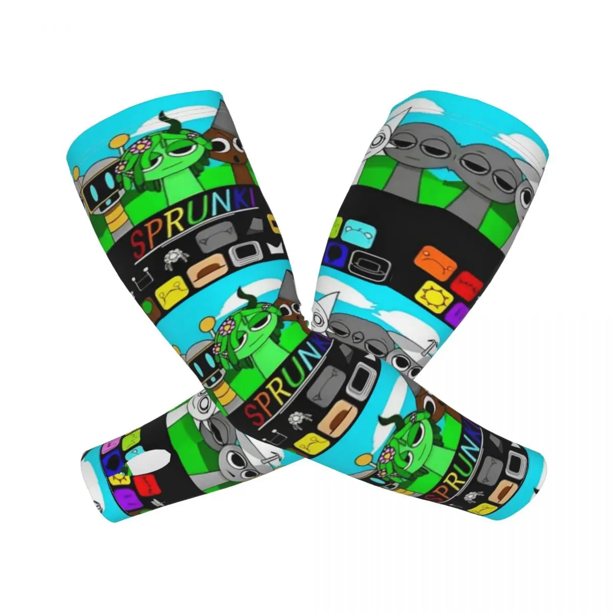 

Sprunki Incredibox Sprunki уличные рукава для защиты от солнца и ультрафиолета, летние ледяные шелковые велосипедные татуировки на рукавах