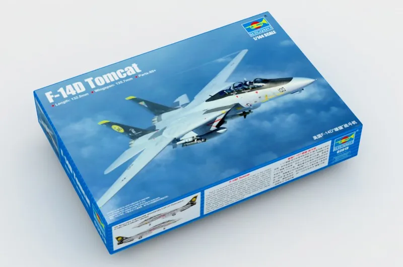 Trumpeter 03919 F-14D Tomcat 1/144, Kit de modèle militaire à l'échelle assemblé, jouet de bricolage, Collection cadeau d'anniversaire