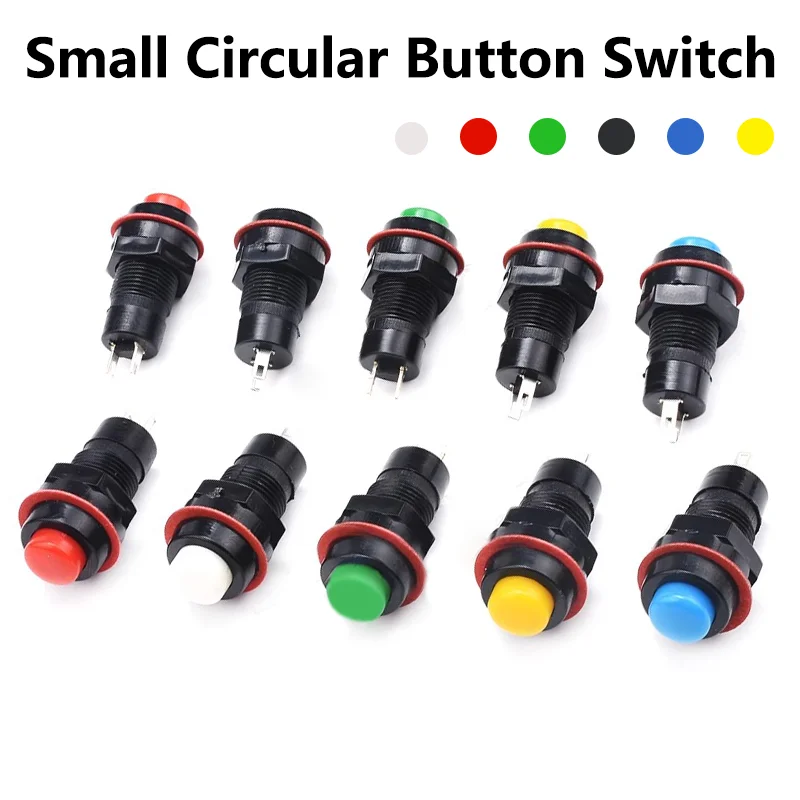 20/100PCS DS-211 DS-213 10mm Round Push Button Switch Miniature Reset Momentary / Self Locking Round Button Switch Miniature