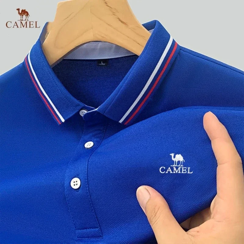 New Summer Embroidered CAMEL Polo Shirt for Men's High Quality Fashion Casual Comfortable and Breathable Short Sleeved T-shirt