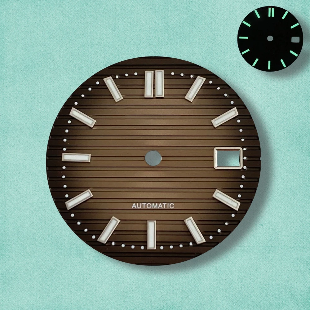 30.5mm S Logo NH35 Dial Nautilus Dial For NH35 NH36 Movements High Quality NH35 Accessories Green Luminous Watch repair