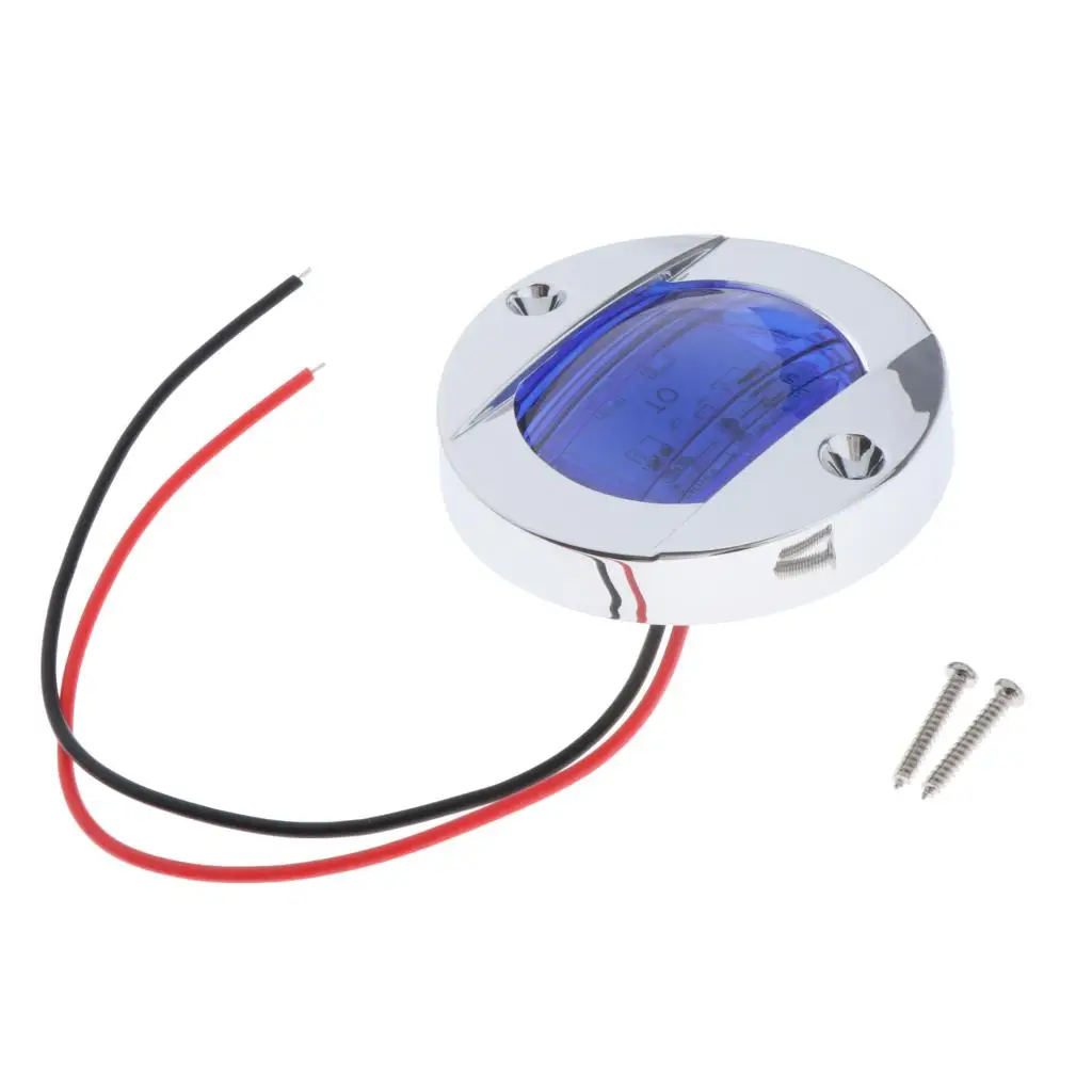 Boat Navigation Lights Round LED Stern Lamp 12v Waterproof Chrome Bezel Flush Mount for Cabin Deck and Platform Use