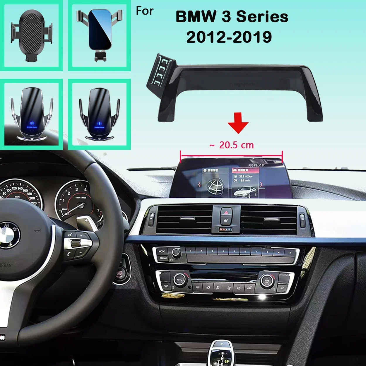 For BMW 3 Series F30 F31 2012-2019 Car Specific Phone Holder with Wireless Charging Dashboard Mount for 6 5 Inch Screen