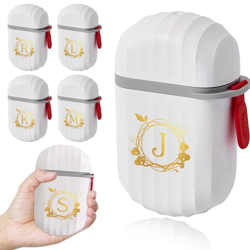 Regina-Boîte de rangement portable avec couvercle, boîte étanche, motif de lettre de couronne, essence de voyage à domicile