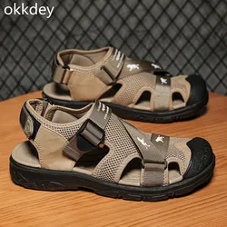 Men's Sandals Round Toe Casual Lightweight Outdoor Comfortable Trendy All-match Shoes Breathable Flat Sandals Spring Summer Main