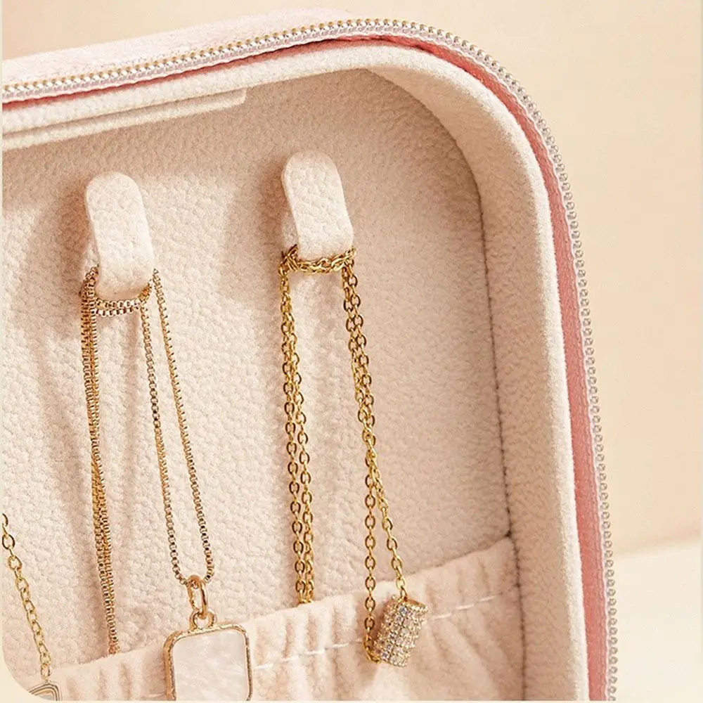 

Portable 2 Layer Velvet Jewelry Box Large Capacity Dustproof Vintage Ring Case Simple Rectangle Jewelry Case for Lover