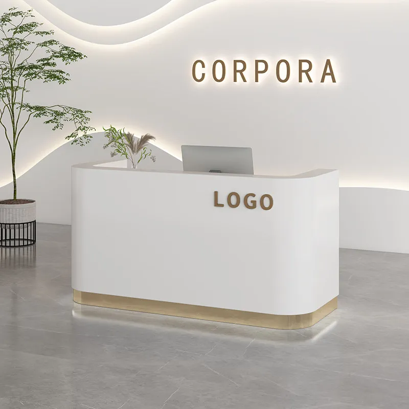 Company Restaurant Reception Desks Hotel White Modern Shop Beauty Luxury Reception Desks Design Mostrador Commercial Furniture