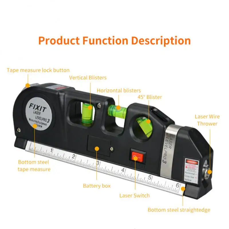 Infrared Laser Line Machine Accurate Magnetic Levelling Instrument Multifunctional Infrared Laser Level Band 2.5 Meters