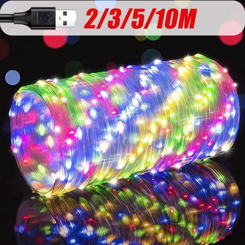 2m/3m/5m/10m Battery/USB LED String Light Fairy Light for Party Wedding Xma Garland Lamp Decoration Christmas Tree Flasher Decor