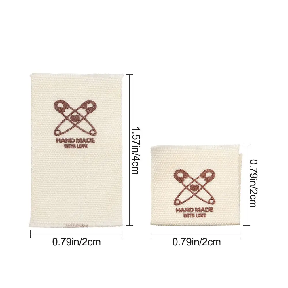 Fournitures tricotées tissées en forme de cœur, ciseaux de mouton, accessoires de couture faits à la main avec amour, étiquettes pour vêtements, 50 pièces