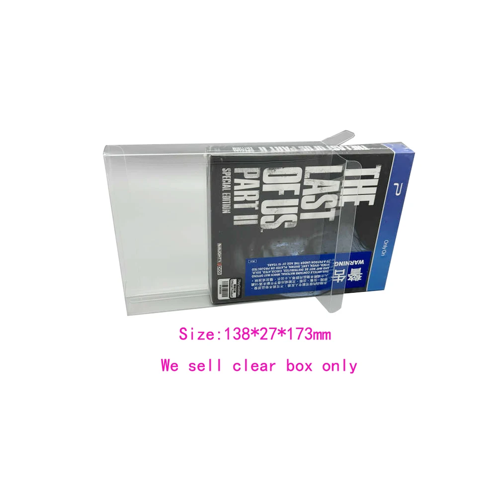 10pcs Plastic clear box For PS4 for The Last of Us Part II Special Edition game PET Transparent Plastic Storage box Display Box