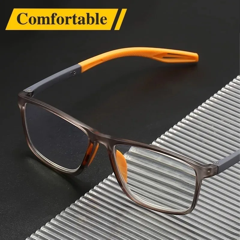 New Fashion TR90 Reading Glasses for Men Ultralight Sports Presbyopia Eyeglasses Anti Blue Light Eyewear +100 ~+400