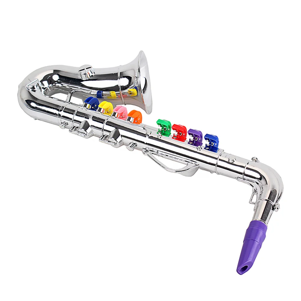 Kids Music Instrument Children’s Toys 8 Rhythms Trumpet Musical for Toddlers Silver