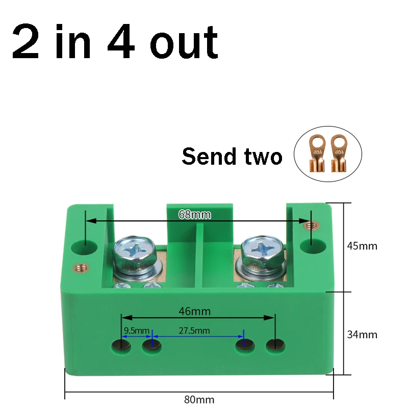 Single Phase 2-in 4 6 / 8 / 12 Outgoing Terminal Household Distribution Box Junction Box Terminal Block 220 V