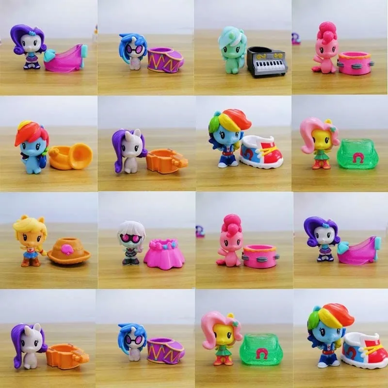 Hasbro My Little Pony Q-Version Twilight Sparkle Pink Pie Rainbow Dash Fluttershy Action Figure Doll Gifts Toy Model Collect