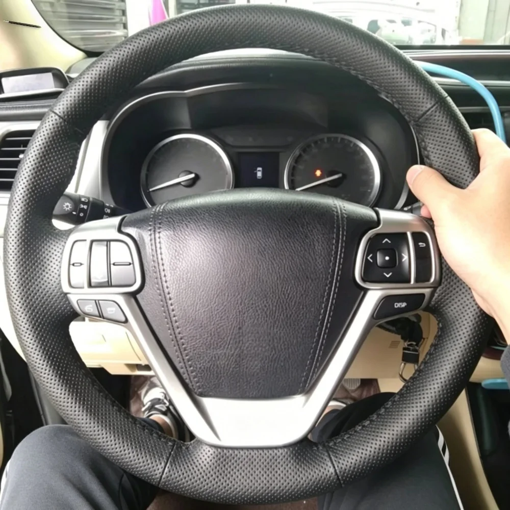 Auto-Innenraum Geflochtenes Perforiertes Rutschfestes Mikrofaser-Leder 2014-2019 Sienna 2015-2019 Lenkradbezug für Toyota Highlander