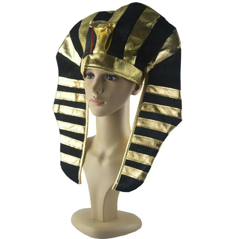 Snake Head Halloween Pharaoh Hat Halloween Party Decorations Headpiece Egyptian King Hat Cosplay Costume Props Masquerade Party