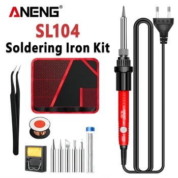 ANENG SL104 Electric Soldering Iron 11 Kits Set Ceramic Heater Solder Tips Quick Tin 60W Equipment Electric Welding Repair Tools