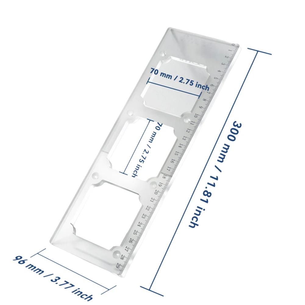 Box Hole Template, Socket Mount Finder CN Standard 72mm Spacing Acrylic Drilling 86 Box Switch Socket Opening Aluminum