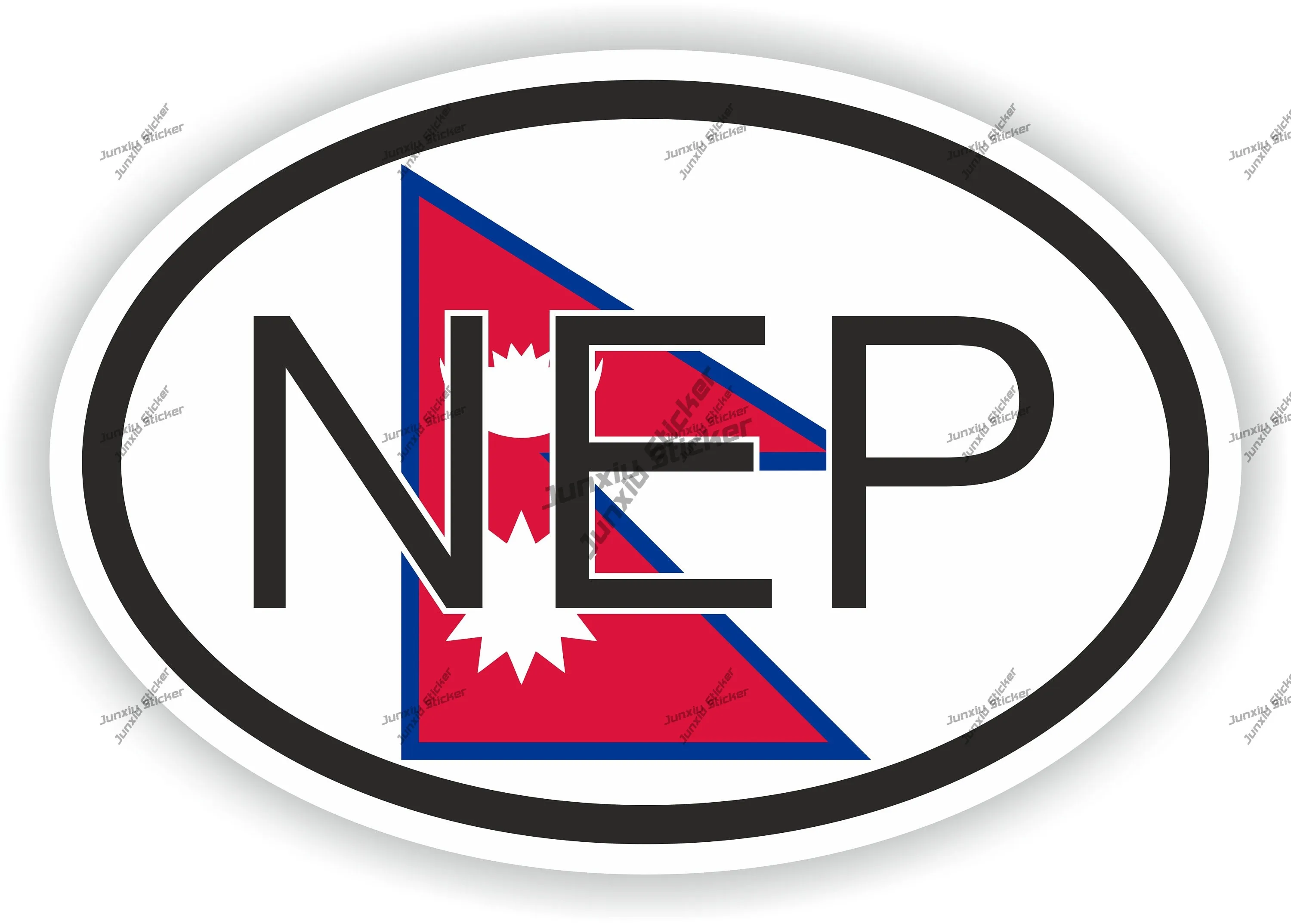 

Nepal Country Code Nep Flag Oval Sticker Vinyl Decals Pvc Boat Accessories Style For Car Body Phone Bumper Guitar Truck Novelty
