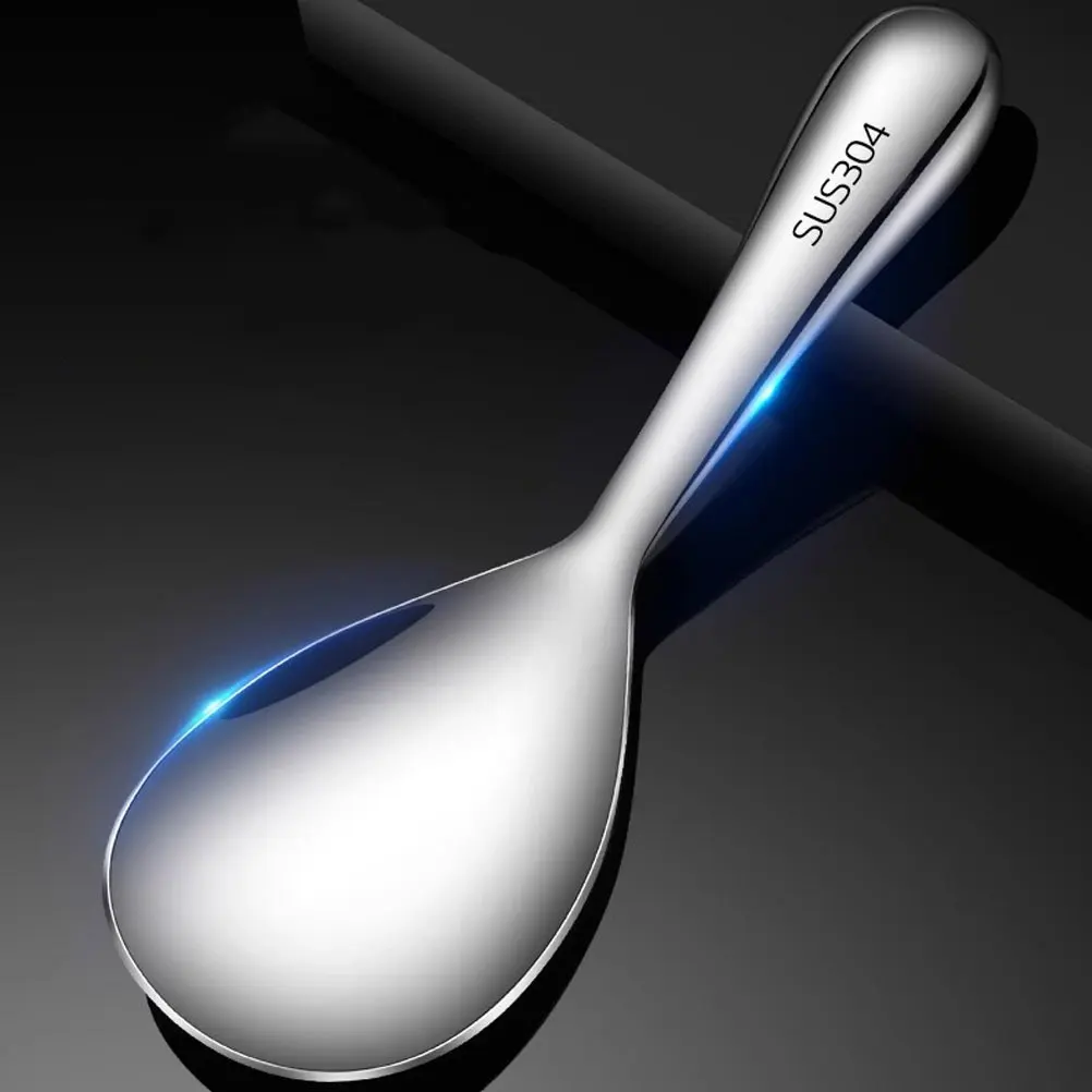 

Stainless Steel Rice Spoon Large Size Thickened Kitchen Utensils Easy Clean Heat Resistant Serving Scooper