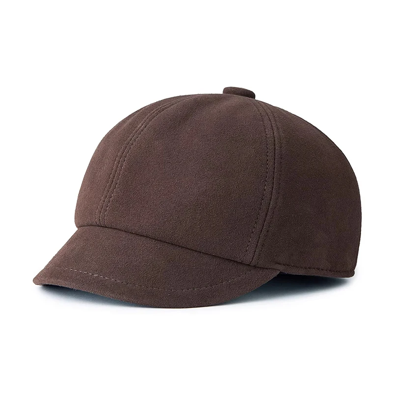 

Ретро Высококачественная брендовая женская замшевая кепка газетчика, женская повседневная винтажная шляпа из натуральной кожи, кепка газетчика из овчины, кепка пекаря для мальчика