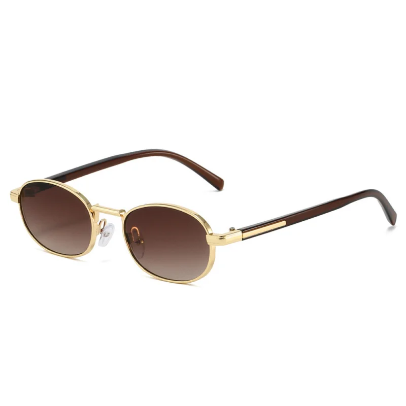 Korean version of fashionable oval sunglasses men and women daily shopping travel decorative glasses