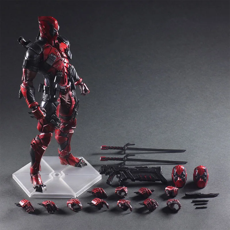 26cm Deadpool Gray Red X-Men PA Modified Deadpool Standing Movie Peripheral  Action Figure PVC Model Toy Crafts Collection Toys