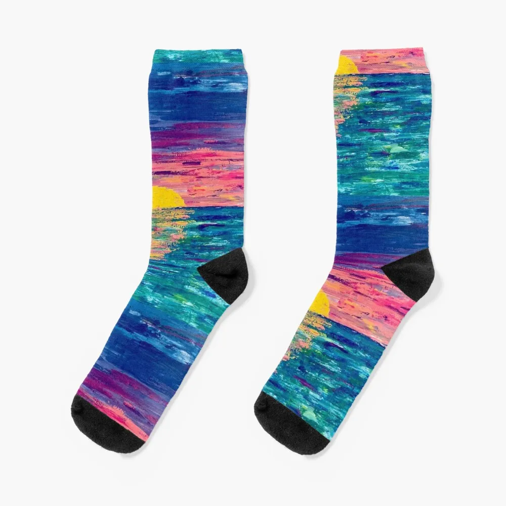 Sunrise, Sunset Socks kids basketball cotton Socks For Girls Men's