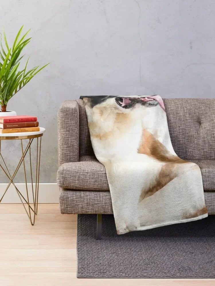 Saint Bernard Watercolour Artwork Throw Blanket Luxury Throw Plaid on the sofa halloween Blankets