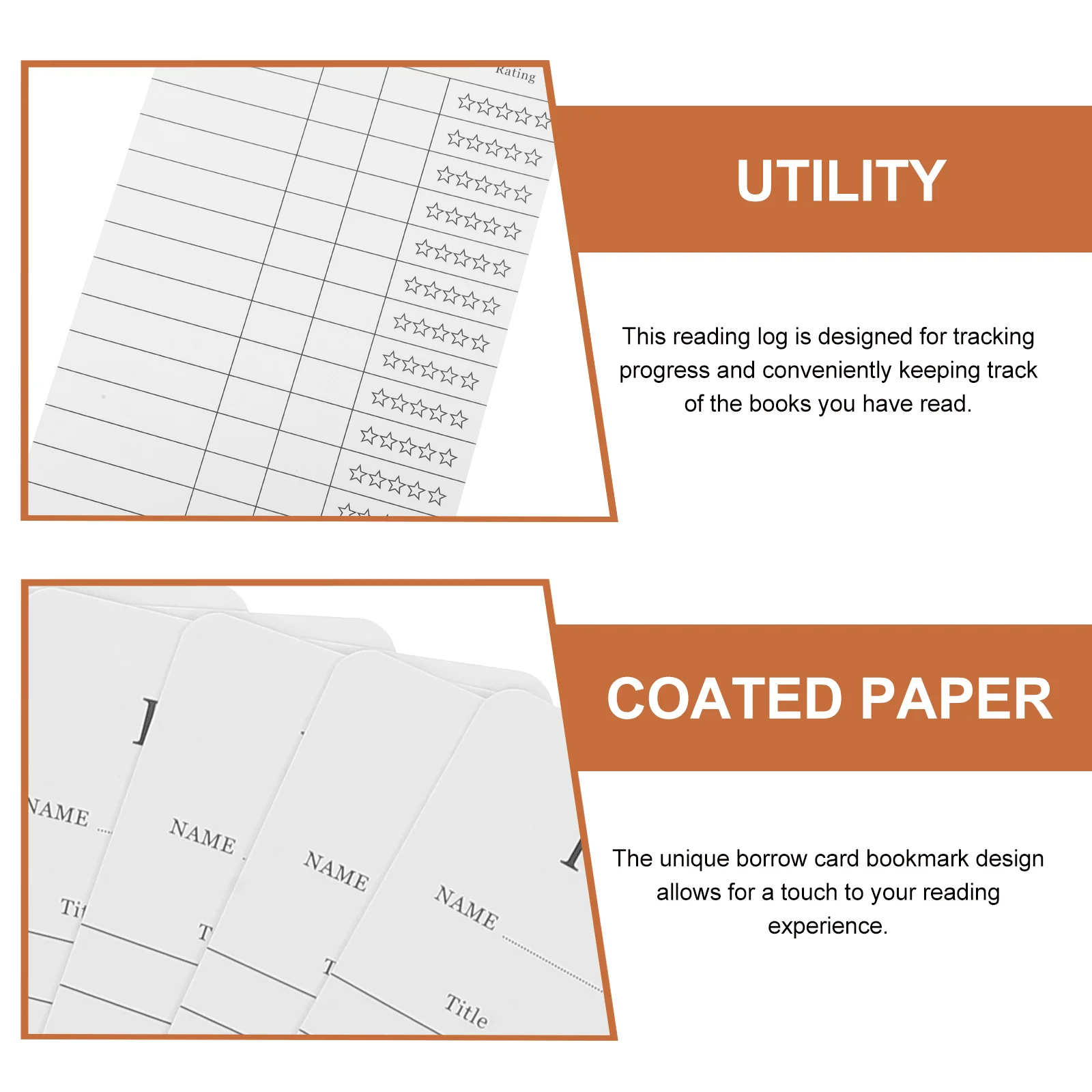 12pcs Card Bookmark Reading Log Book Tracker Bookmarks for Students Teachers Book Lovers Coated Paper Library