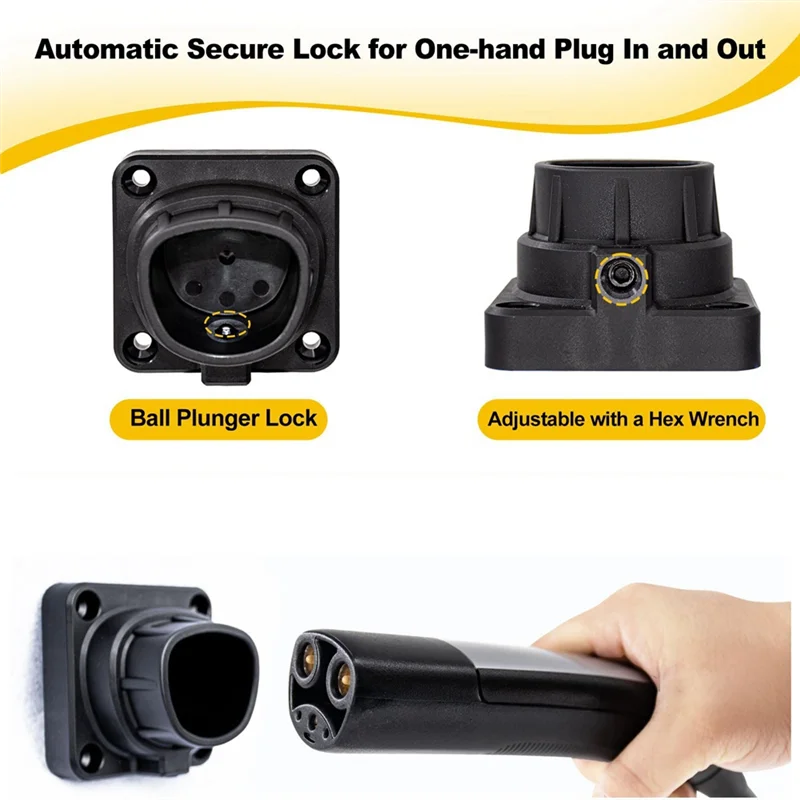 Dudukan Pengisi Daya A04E-EV Dipasang Di Dinding untuk Model Tesla Y/3/X/S dengan Dudukan Kabel Tanpa Pemotongan & Kunci Aman, Dalam/Luar Ruangan