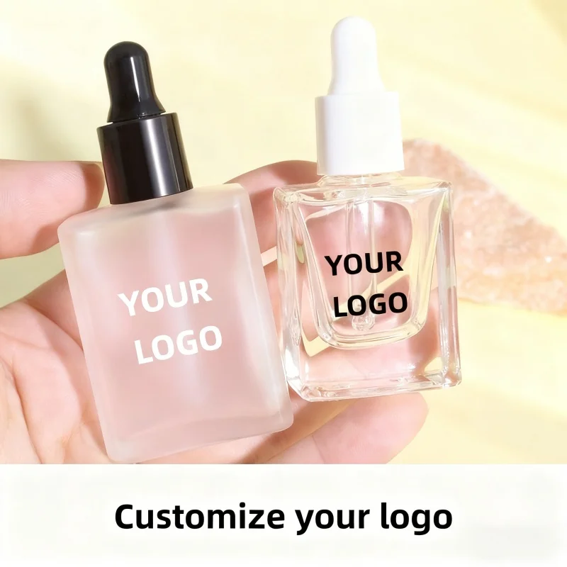 【ロゴカスタム】100個カスタマイズされた10ml/15ml/30ml透明/フロストガラスボトル本体プロフェッショナルビューティーパッケージング素材