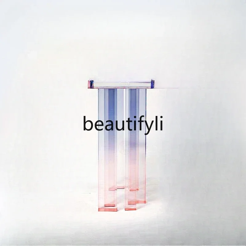 

Entrance table against the wall, light luxury color end view table