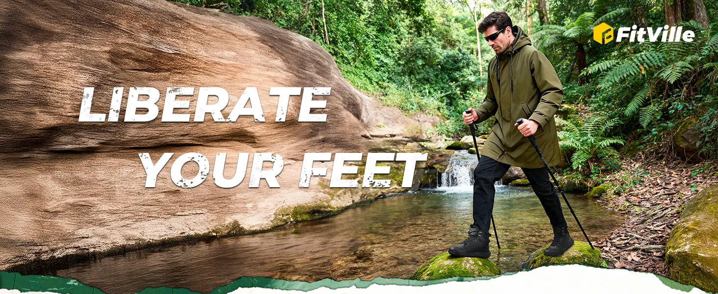 FitVille Outdoor-Wanderschuhe, extra breite taktische Kampf-Militärstiefel, hohe Trekkingschuhe für Herren, wasserabweisend, rutschfest – Detail 10