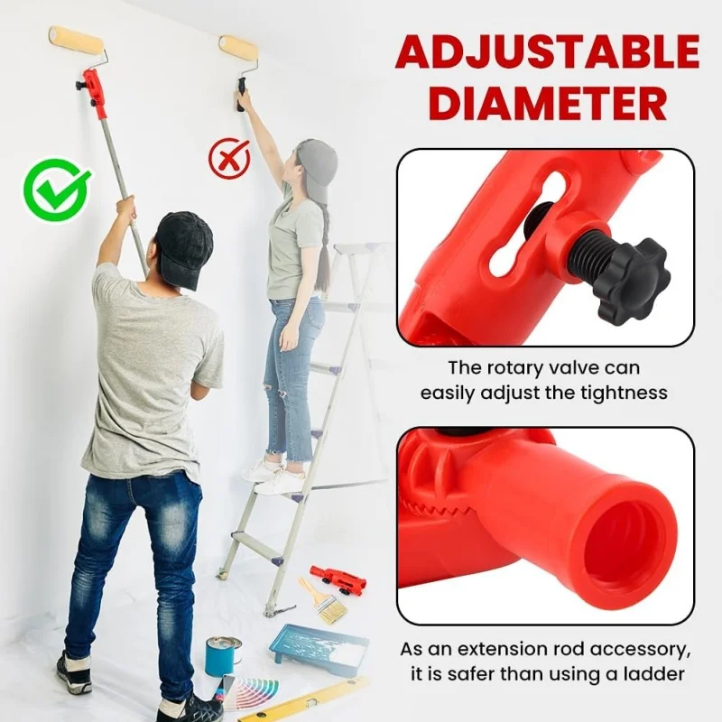 Multi-Angle Paint Brush Extender Clamp,Paintbrush Extension Pole Attachments,High Ceiling,Walls,Moldings,Corner,Edger Paint Tool view 3