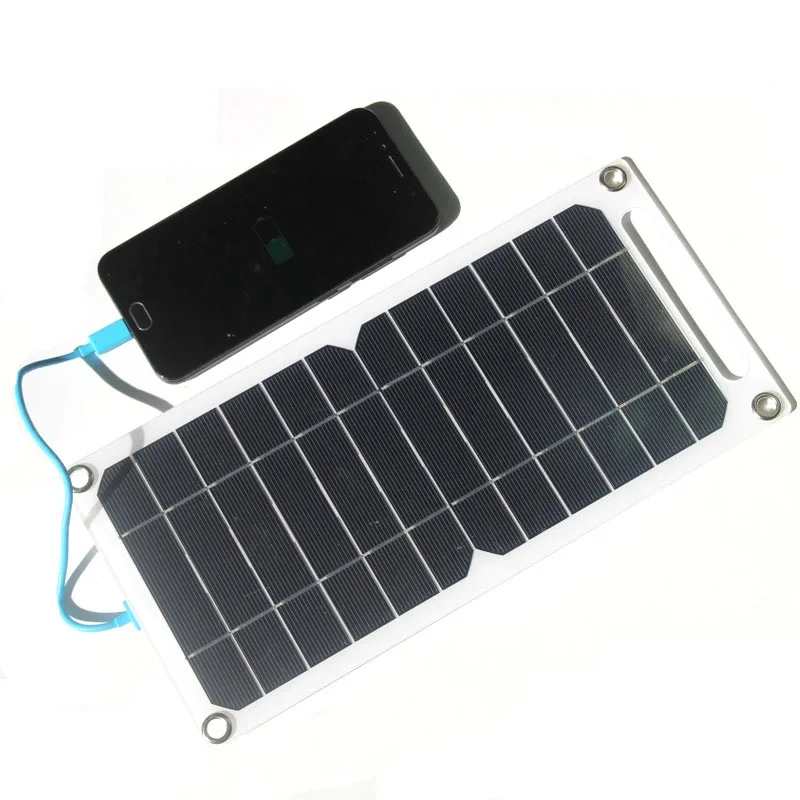 10W 5V Portable Solar Panel Kit USB Solar Cells Solar Charger For Outdroor Phone Solar Battery Charger Camping Sun Power Bank