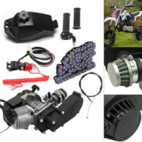 49CC 2-stroke Engine Motor Kit, Pull Start Mini Bike 49cc Engine Single Pull Start For Pocket Mini Quad Bike ATV Scooter