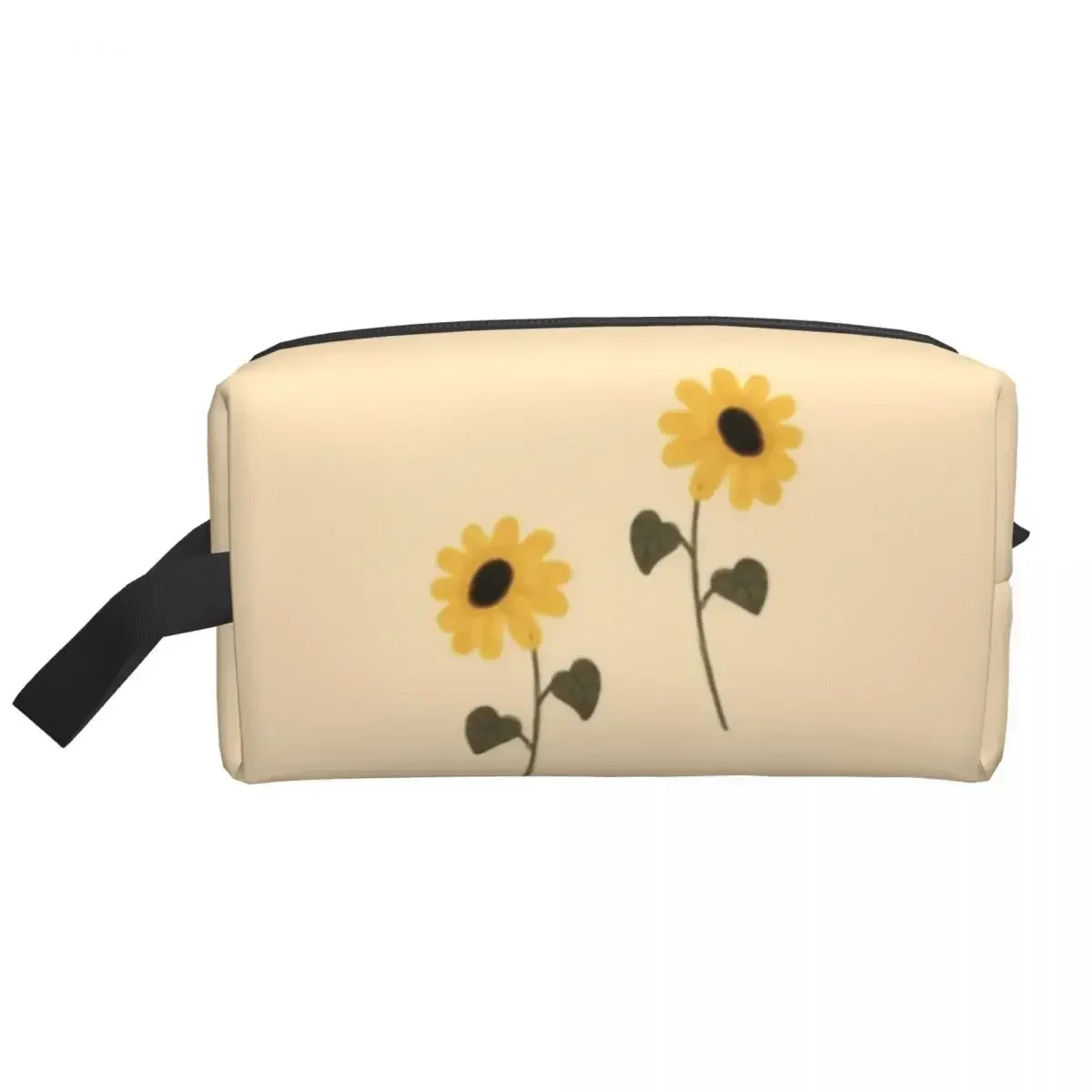 Bolsa de aseo de viaje estética de girasol para mujer, bolsa de cosméticos de maquillaje de Helianthus annuus, Kit de almacenamiento de belleza, moda